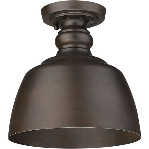 Holmes 1 Light 9 inch Rubbed Bronze Flush Mount Ceiling Light